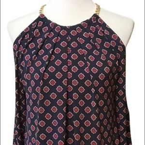 Michael Kors Cold Shoulder Blouse w/ Chain
